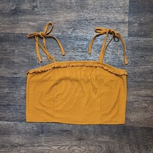 SO Mustard Crop Top with Tie Straps